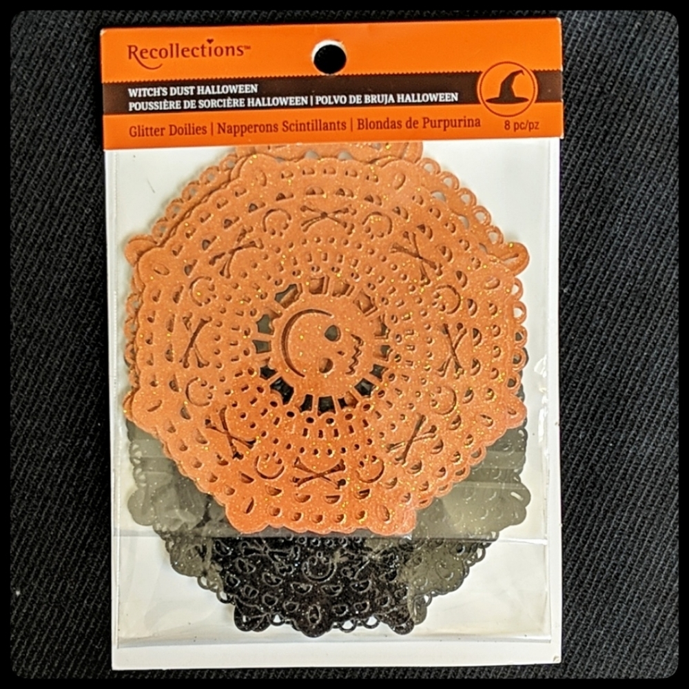 Halloween Glitter Paper Doiles